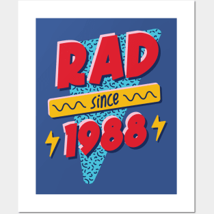 Rad Since 1988 // Retro Memphis Style 90s Nostalgia Posters and Art